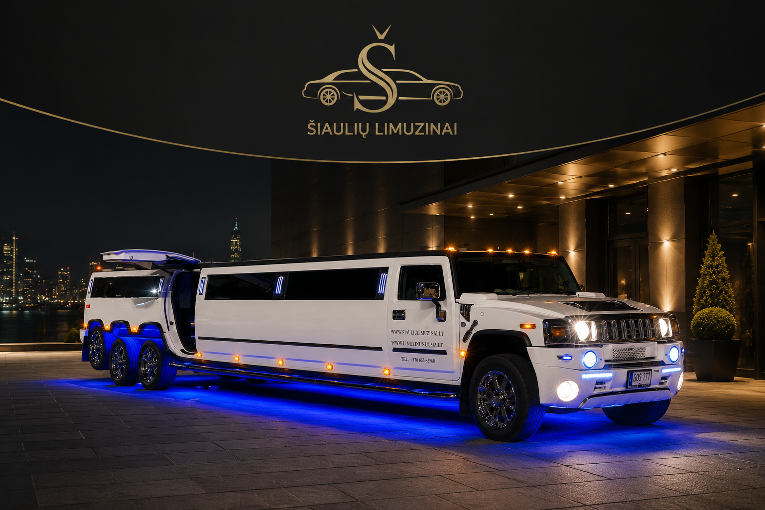 Baltas Hummer H2 limuzinas – Šiaulių limuzinų nuoma visoje Lietuvoje